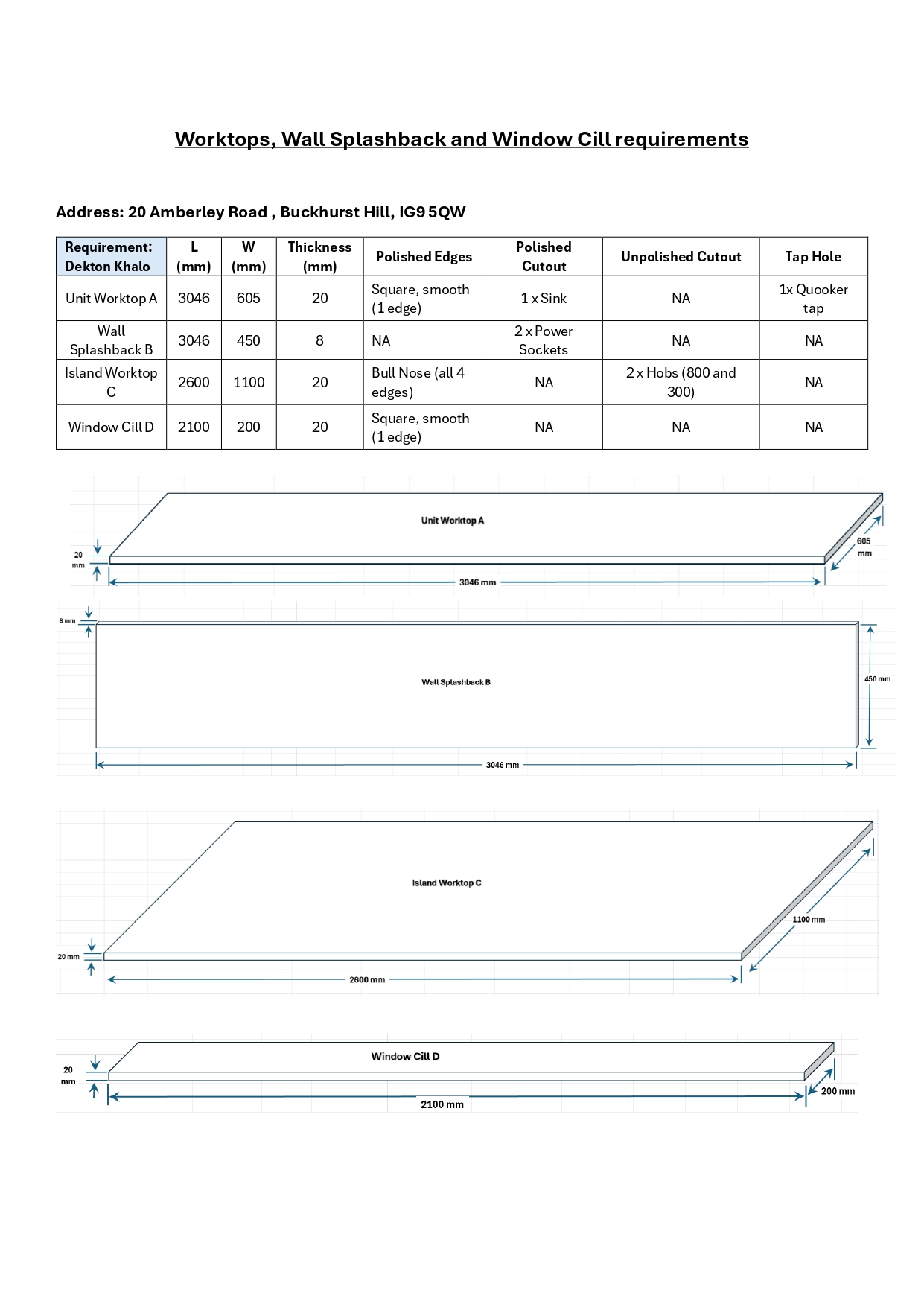 Patagonia Gold Porcelain 20mm Satin Finish Worktop & Island